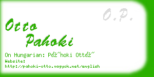 otto pahoki business card